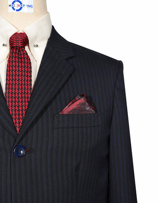 Men’s Stripe Suit – Black and Navy Blue Striped Suit
