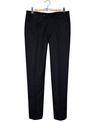 Men’s Stripe Suit – Black and Navy Blue Striped Suit