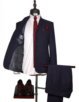 Men’s Multi Color Stripe Suit – Classic Tailored Fit
