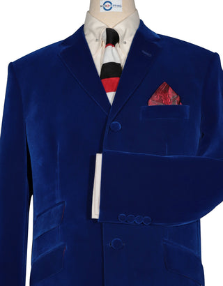 Velvet Jacket - 60s Mod Vintage Style Blue Jacket