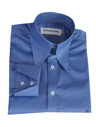 Blue Tab Collar Shirt