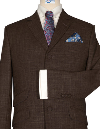 Mod Suit - Vintage Style Brown Linen Suit