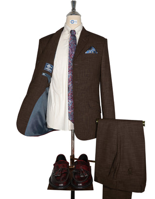 Mod Suit - Vintage Style Brown Linen Suit