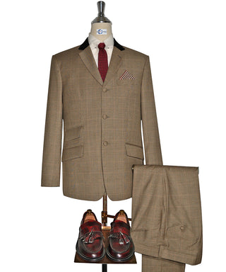 Brown Small Houndstooth Check Suit