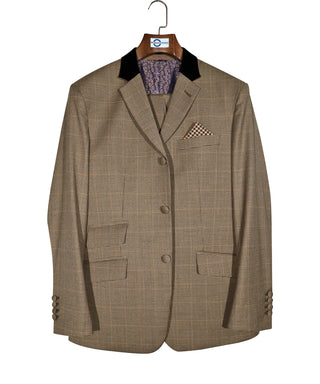 Brown Small Houndstooth Check Suit