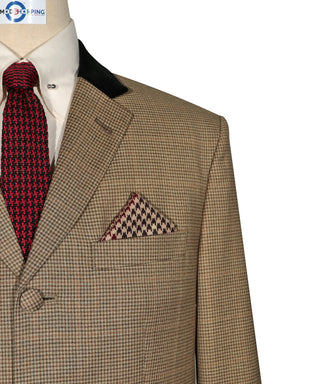 Brown Small Houndstooth Check Suit