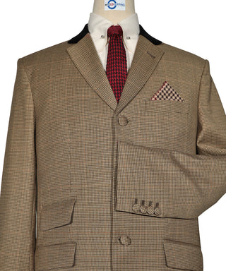 Brown Small Houndstooth Check Suit