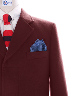 Wool Coat | Vintage Style Burgundy Women's Coat