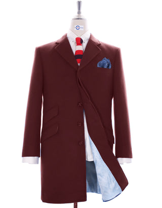 Wool Coat | Vintage Style Burgundy Women's Coat