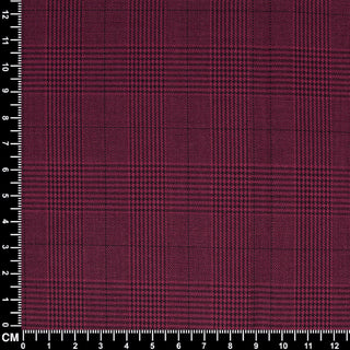 Burgundy Prince of Wales Check Fabric