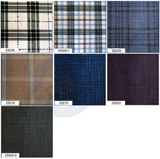 Custom 2 Piece Suit - Check Pattern 100% Pure Linen Bespoke Fabric By Cavani