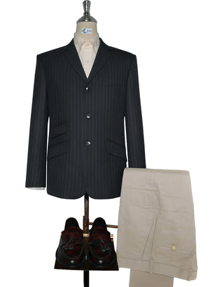 Tweed Blazer - Charcoal Grey Stripe Tweed Blazer