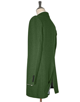 Mac Coat Men's | 60 s Vintage Style Green Herringbone Mac Coat