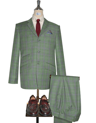 Green Plaid Check Suit