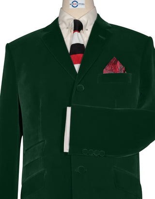 Velvet Jacket - 60s Mod Vintage Style Green Jacket