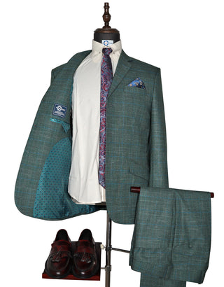 Mod Suit - Green Prince of Wales Check Suit