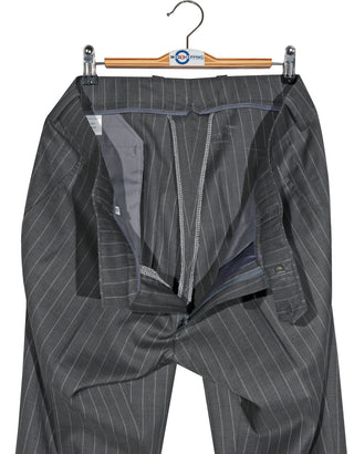 Grey and White Pinstripe Suit
