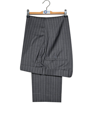 Grey and White Pinstripe Suit