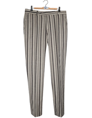 Linen Suit - Brown and Grey Striped Suit