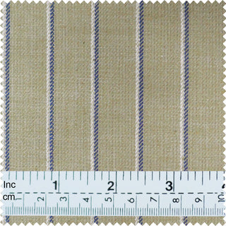 Khaki and Blue Striped Fabric