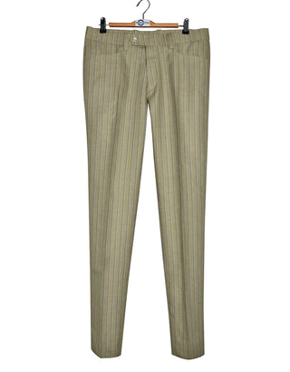 Khaki and Blue Striped Suit