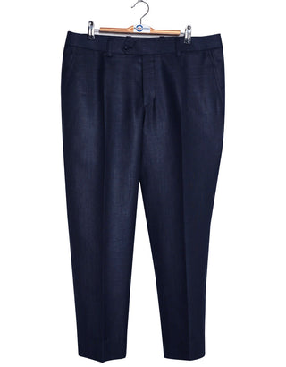 Linnen Suit - 60s Fashion Navy Blue Linen Suit