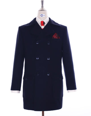 60s Mod Retro Navy Blue Pea Coat
