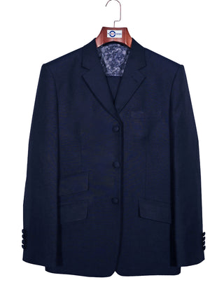 Navy Blue Linen Suit