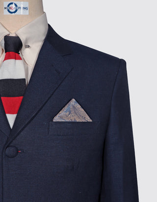 Navy Blue Linen Suit