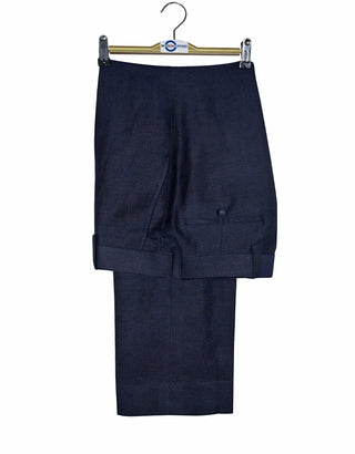 Navy Blue Linen Suit