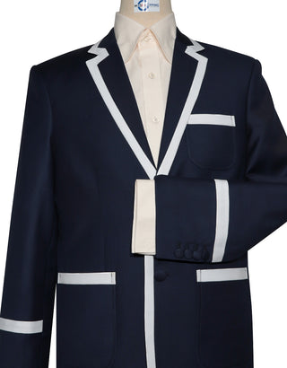 Navy Blue & White Trim Blazer