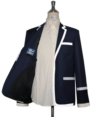 Navy Blue & White Trim Blazer