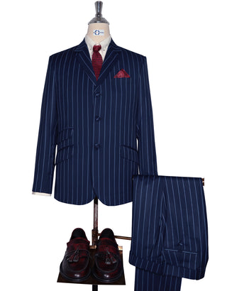 Navy Blue Stripe Suit