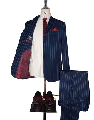 Navy Blue Stripe Suit