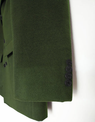 60's Retro Olive Green Double Breasted Pea Coat