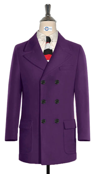 Purple Double Breasted Pea Coat