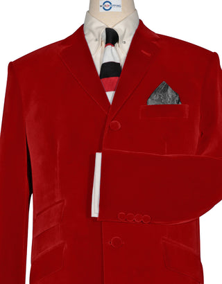 Velvet Jacket - 60s Mod Vintage Style Red Jacket