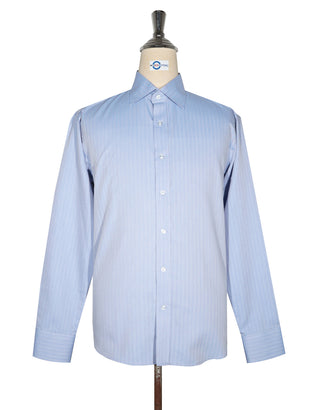 Spread Collar Shirt - Sky Blue Herringbone Spread Collar Shirts