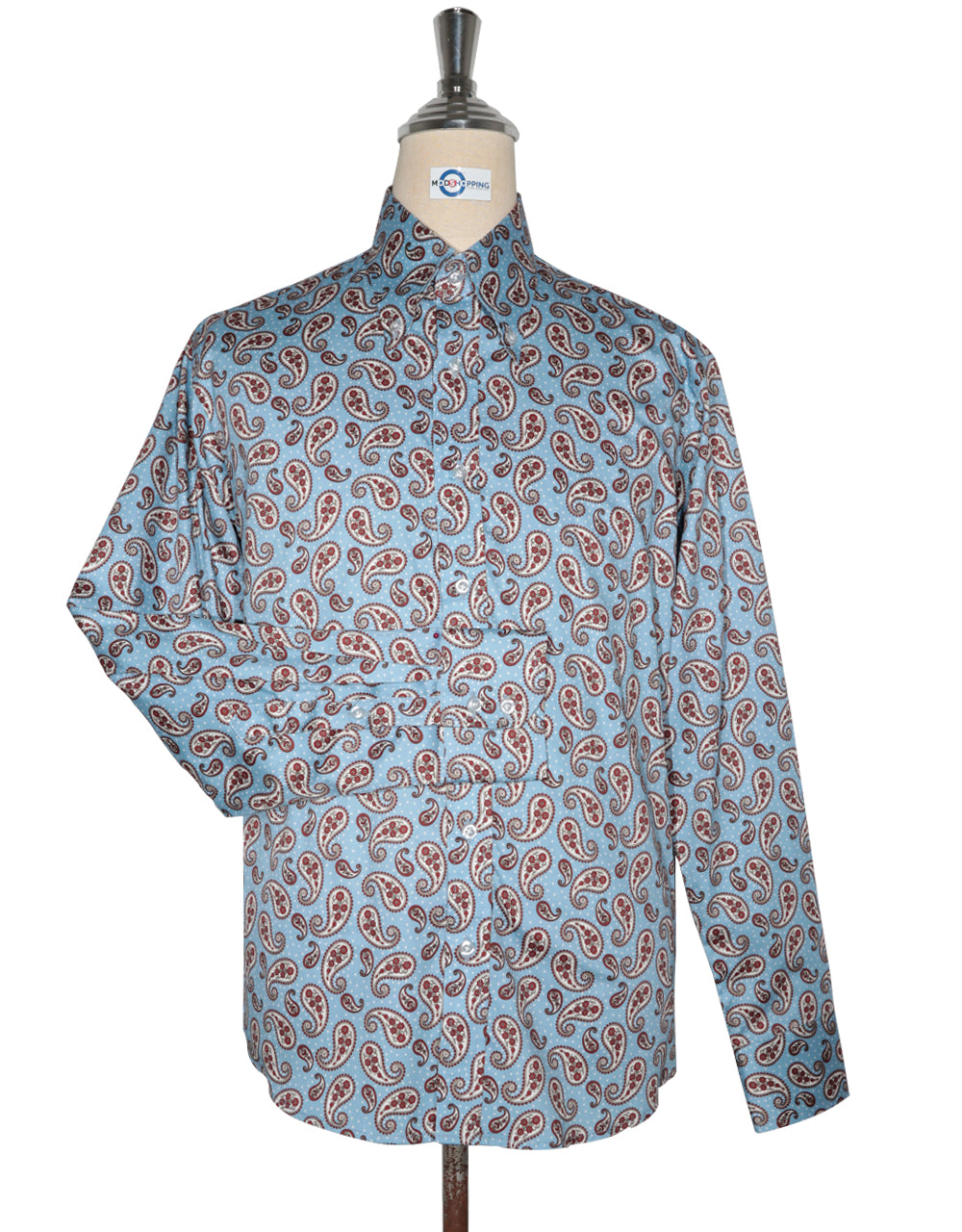 Regular Fit Short Sleeve Shirt - 60s Paisley Pastels