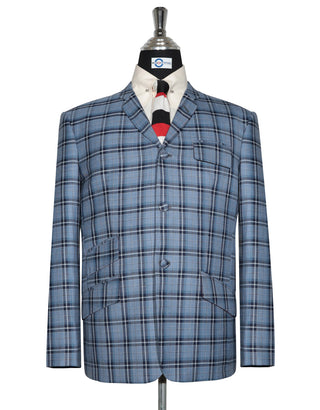 Sky Blue Prince of Wales Check Jacket