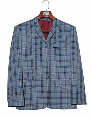 Sky Blue Prince of Wales Check Jacket