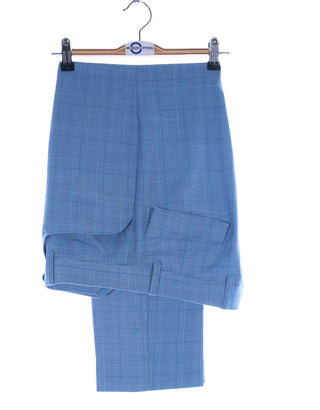 Sky Blue Prince of Wales Check Suit
