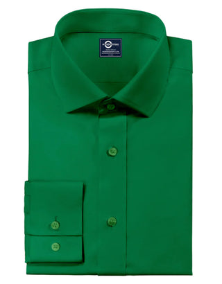 Men's Shirt - Green Spread Collar Shirt