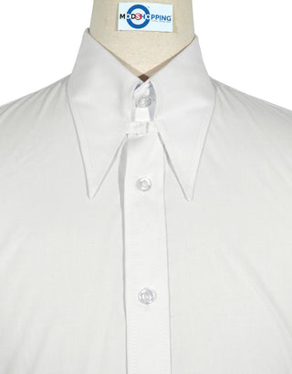 White Tab Collar Shirt
