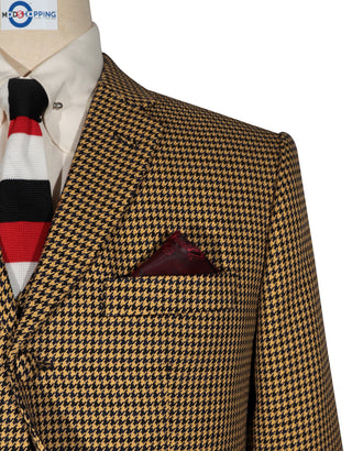 Suit Deals| Buy Brown And Black Houndstooth Suit Get Free 3 Products