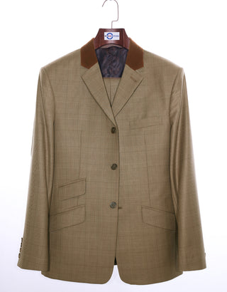 Mod Suit - Brown Prince of Wales Check Suit