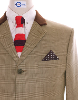 Mod Suit - Brown Prince of Wales Check Suit