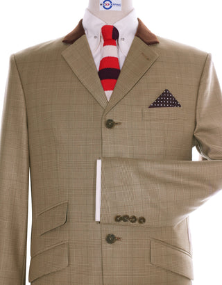 Mod Suit - Brown Prince of Wales Check Suit