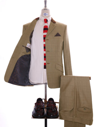 Mod Suit - Brown Prince of Wales Check Suit