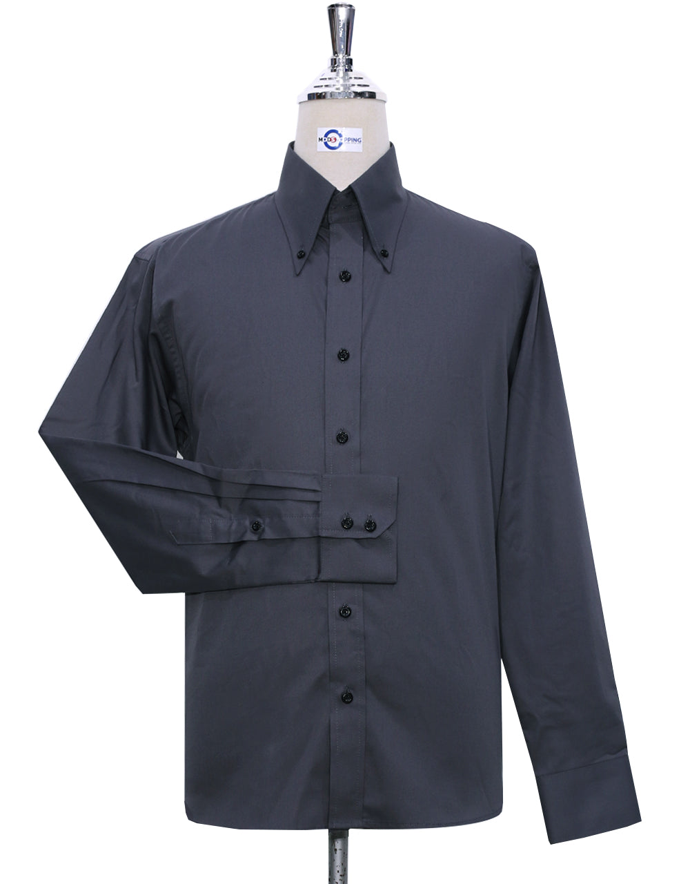 Button Down Collar Shirt Charcoal Grey Formal Shirt Clothing